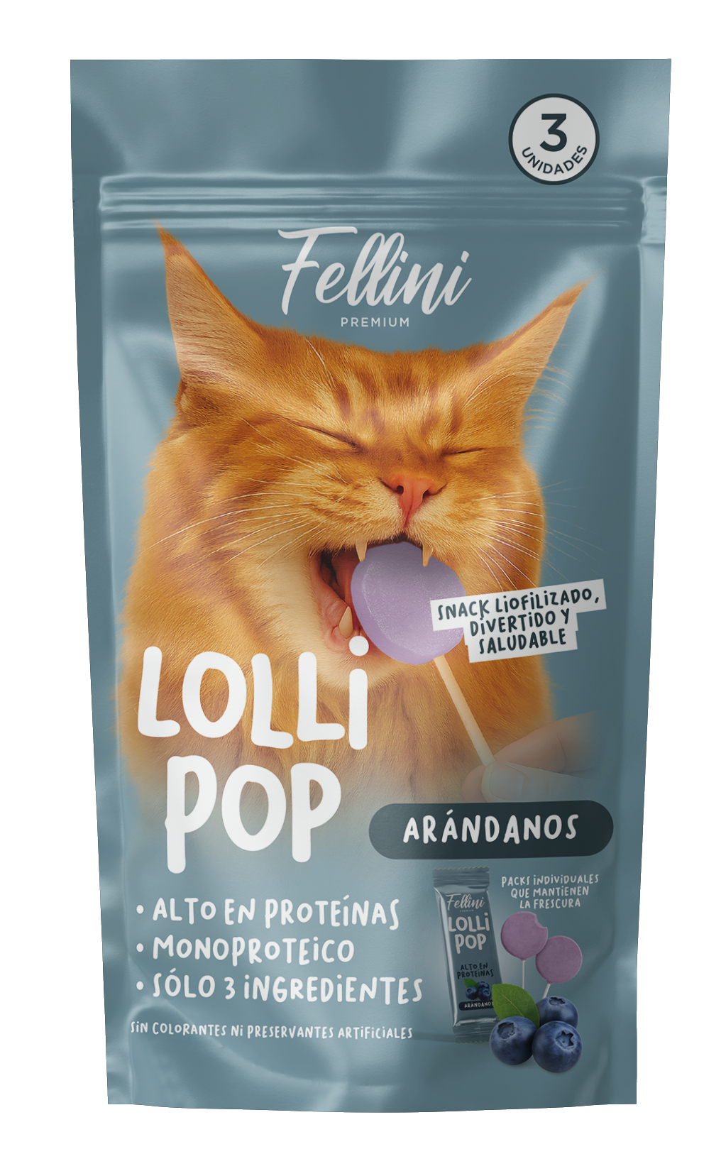 FELLINI - LOLLIPOP ARANDANO 3 U - Imagen 2
