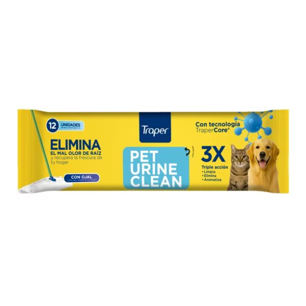 TRAPER - PET URINE CLEAN TRAPERO HUMEDO 12 U CON OJAL