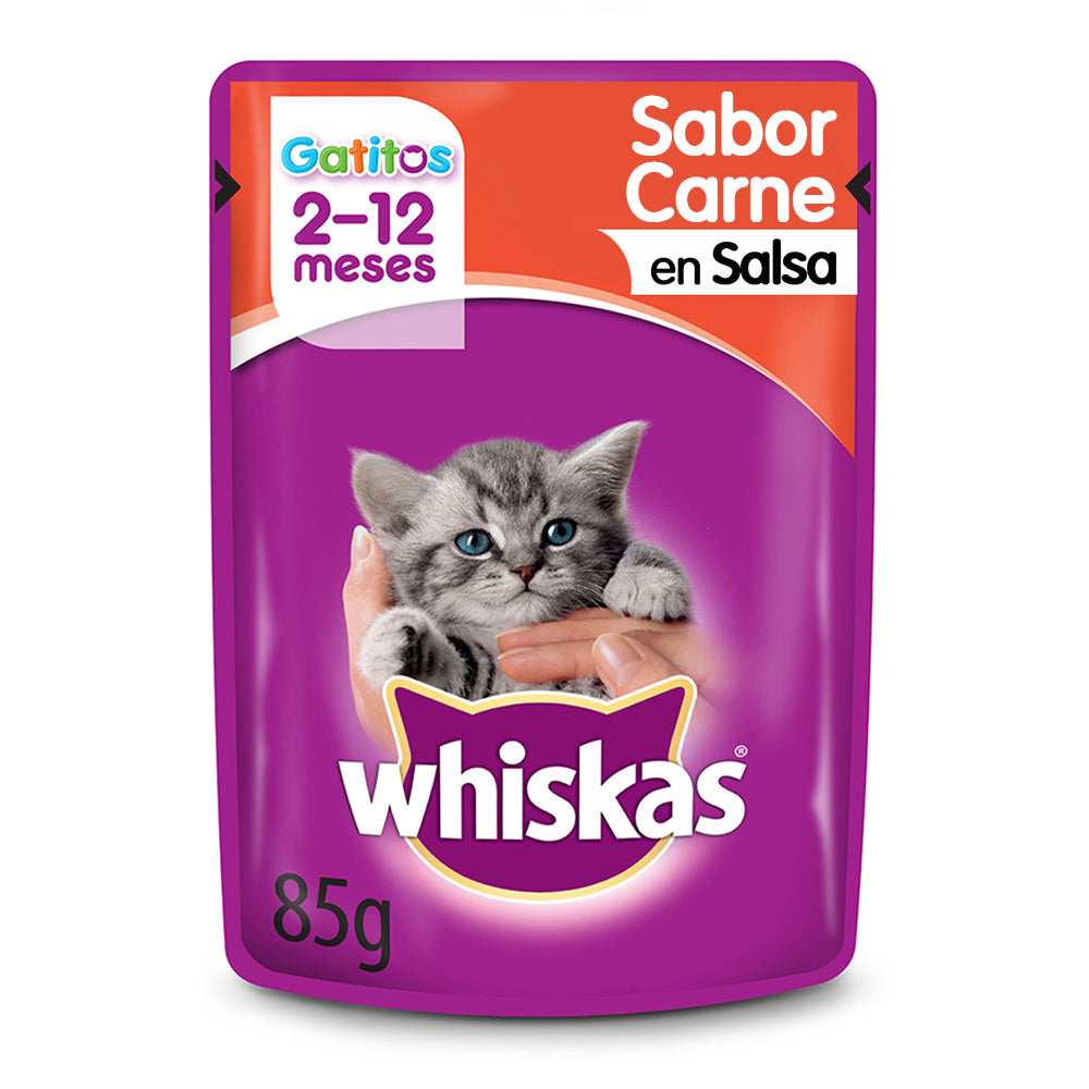 WHISKAS - POUCH GATITOS CARNE 85 GR