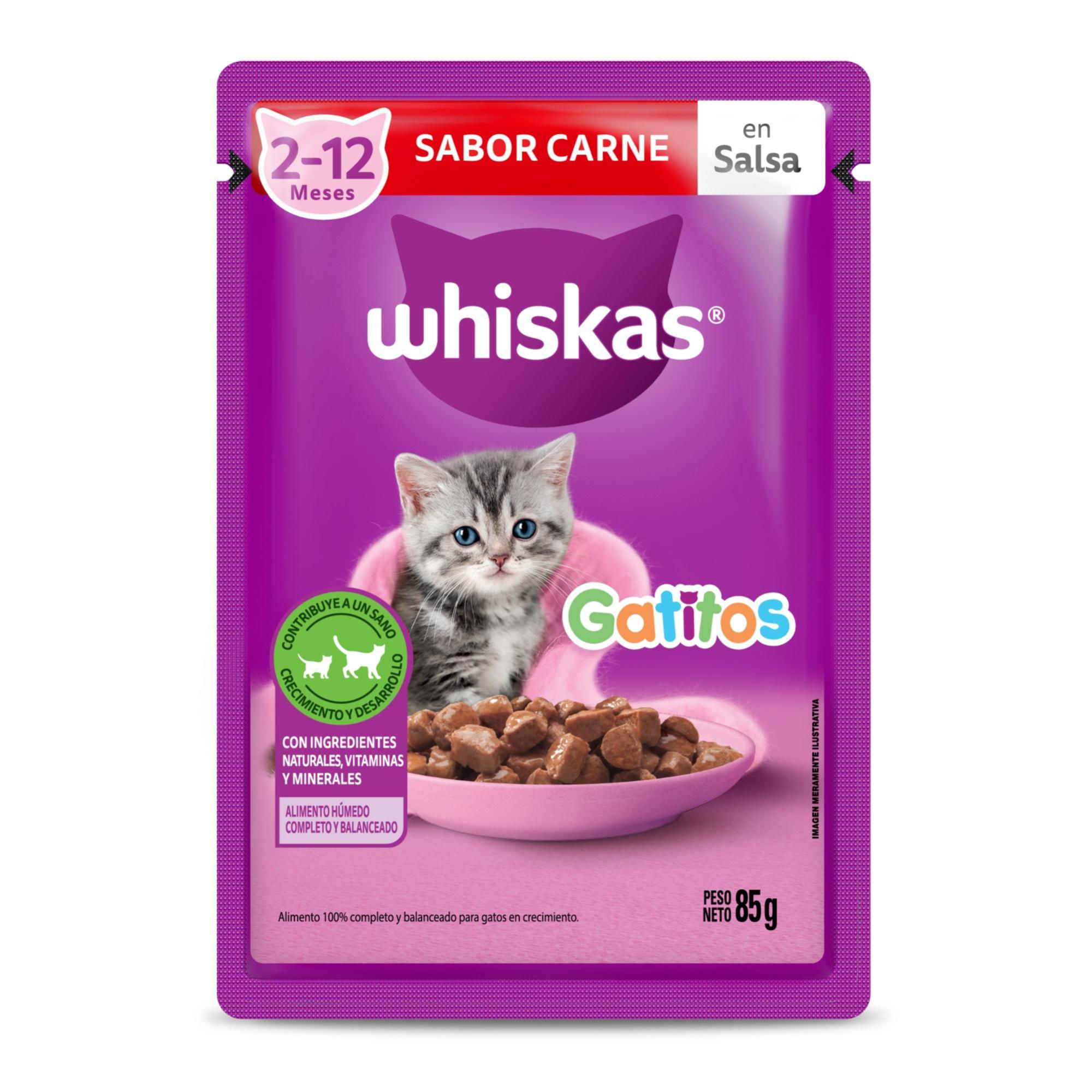 WHISKAS - POUCH GATITOS CARNE 85 GR - Imagen 3