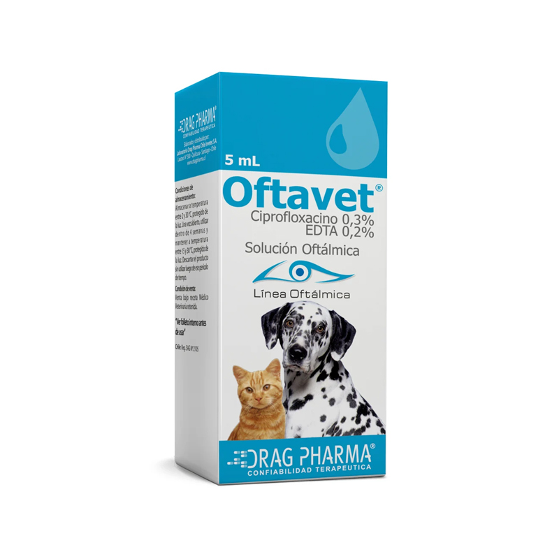 OFTAVET - 5ML CIPROFLOXACINO 0.3% EDTA 0.2% SOLUCION OFTÁLMICA
