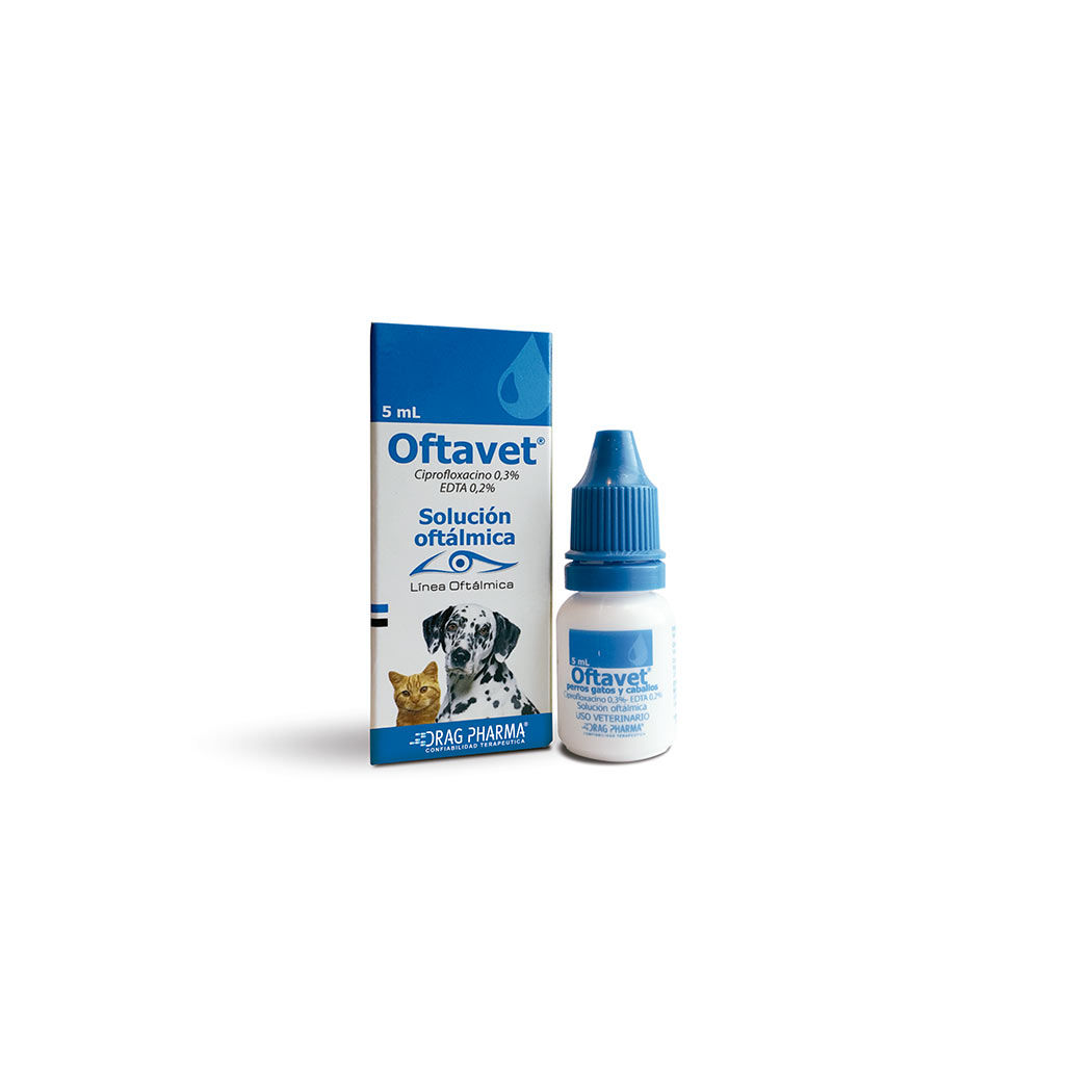 OFTAVET - 5ML CIPROFLOXACINO 0.3% EDTA 0.2% SOLUCION OFTÁLMICA - Imagen 2