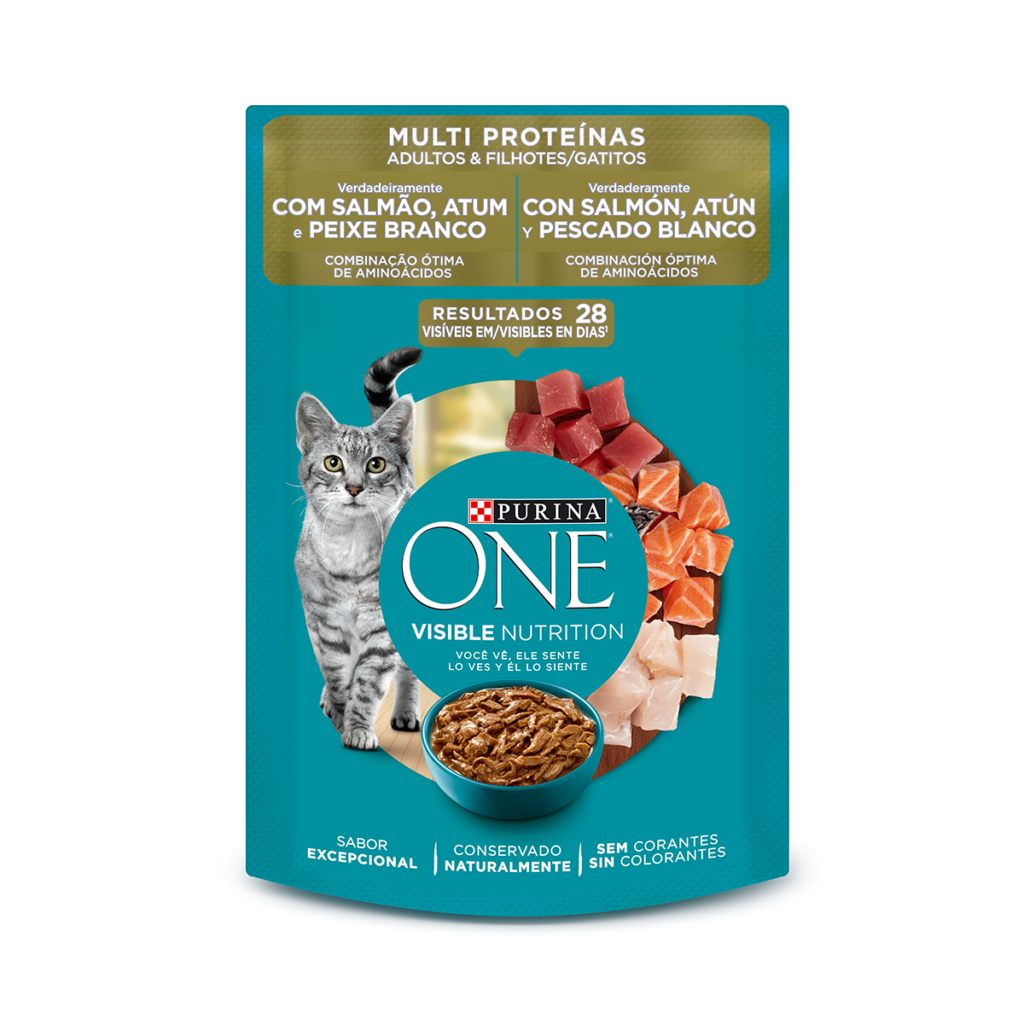 PURINA ONE - GATOS MULTIPROTEINAS ADULTOS Y GATITOS 85 GR