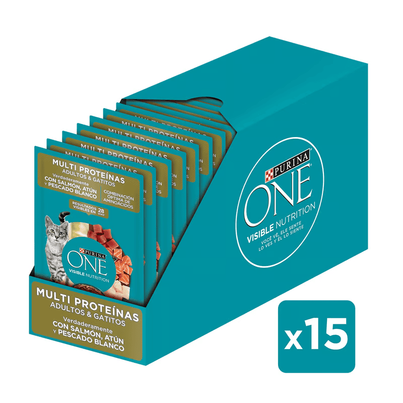 PURINA ONE - GATOS MULTIPROTEINAS ADULTOS Y GATITOS 85 GR - Imagen 2