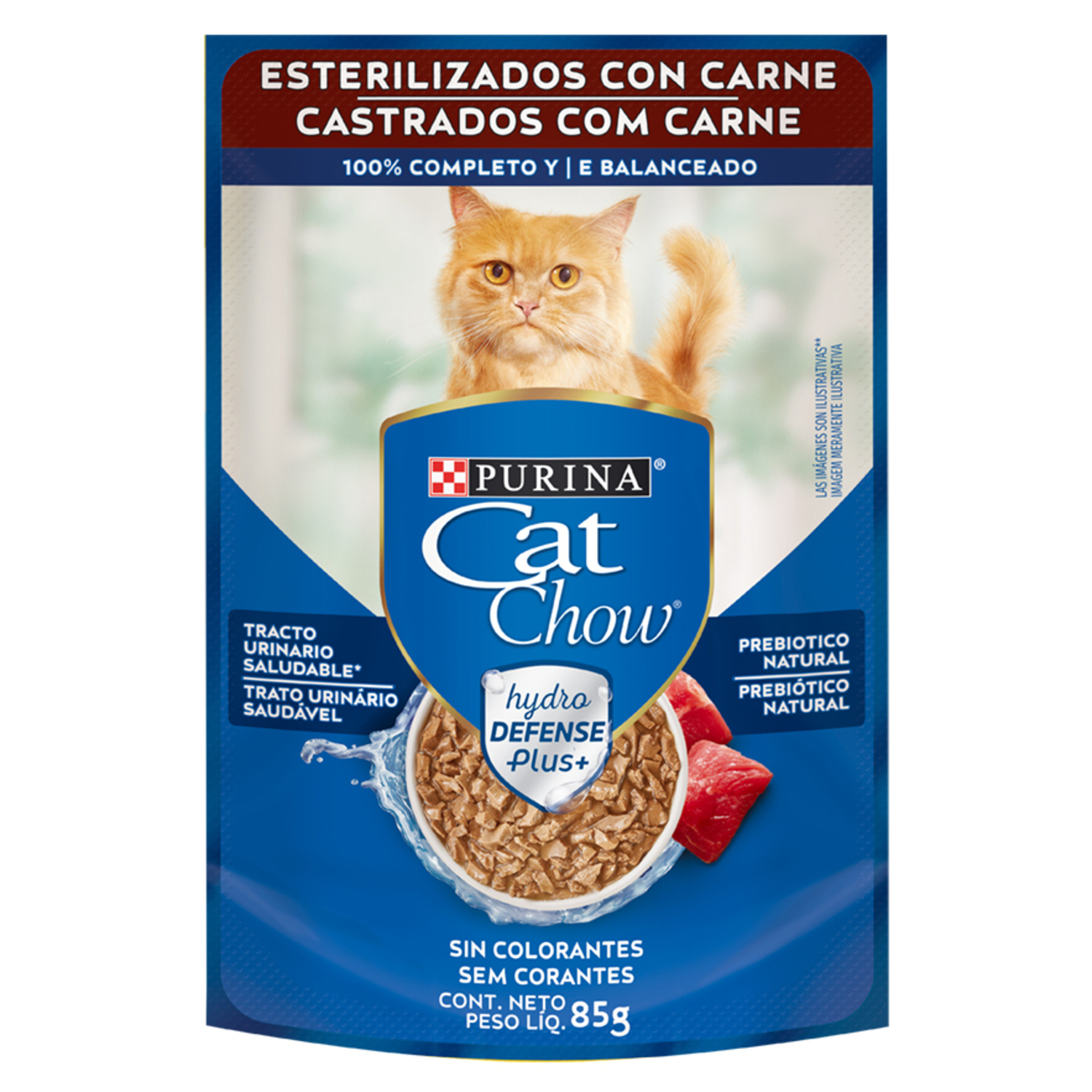 CAT CHOW - POUCH ESTERILIZADOS CARNE 85 GR