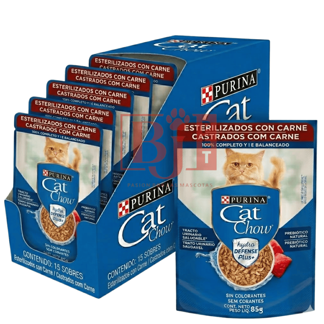 CAT CHOW - POUCH ESTERILIZADOS CARNE 85 GR - Imagen 2