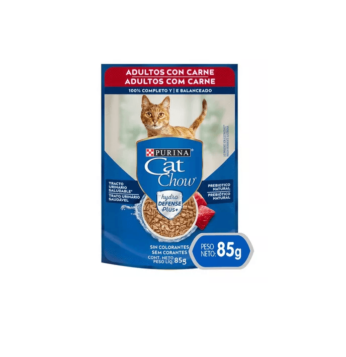CAT CHOW - POUCH ADULTO CARNE 85 GR - Imagen 2
