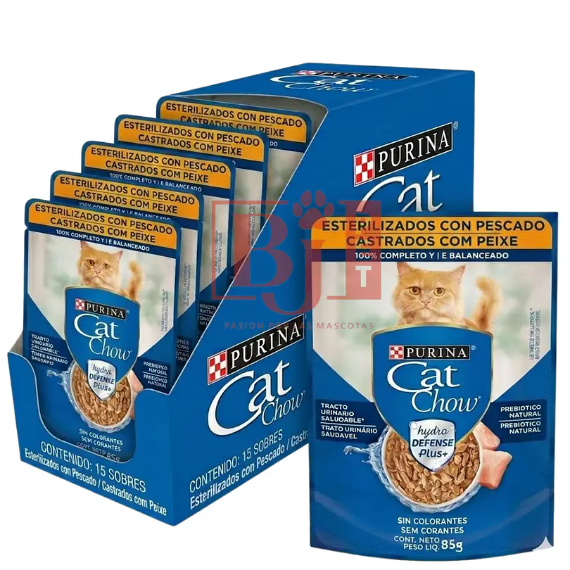 CAT CHOW - POUCH ESTERILIZADOS PESCADO 85 GR