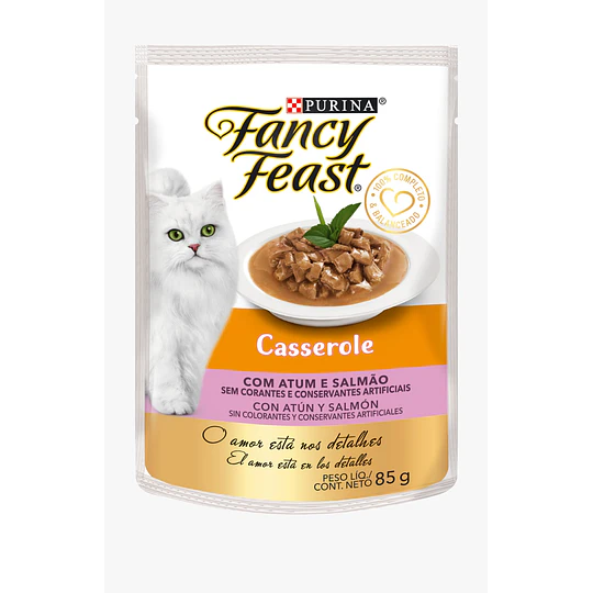 FANCY FEAST - POUCH CASSEROLE CON ATUN Y SALMON 85 GR - Imagen 3