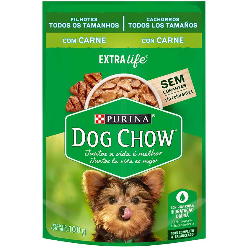 DOG CHOW - POUCH CACHORROS TODOS LOS TAMAÑOS CARNE 100 GR