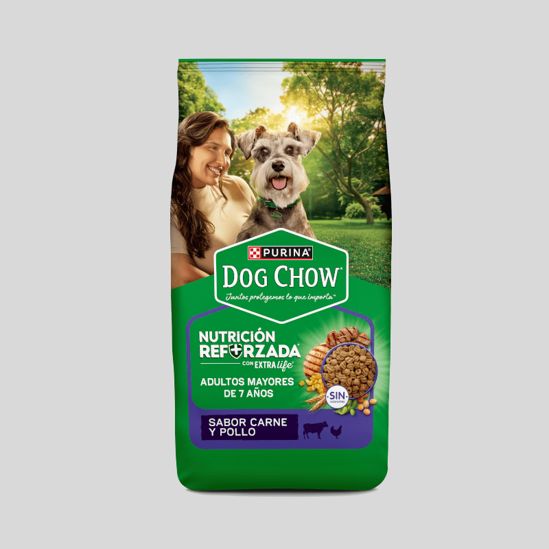 DOG CHOW - ADULTOS MAYORES 7+ AÑOS CARNE Y POLLO 8 KG