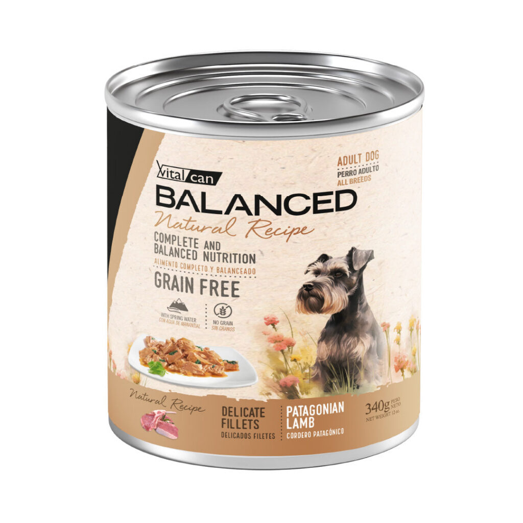 BALANCED PERRO - NATURAL RECIPE LATA ADULTO FILETES CORDERO 340 GR