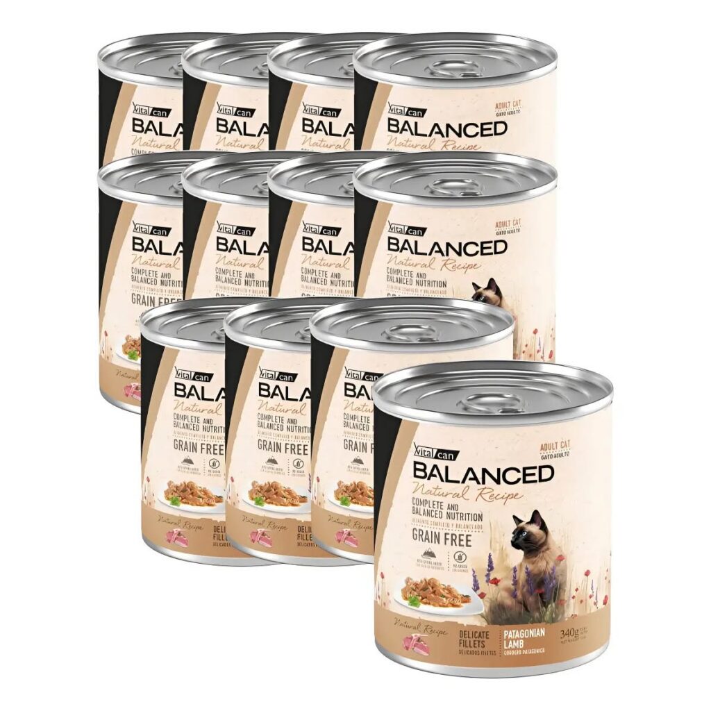 BALANCED GATO - NATURAL RECIPE LATA ADULTO FILETES CORDERO 340 GR