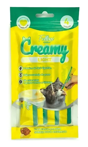 FELLINI - SNACK CREAMY PAVO AHUMADO (LIGHT) 4 UNIDADES DE 15 GR / 60 GR - Imagen 2