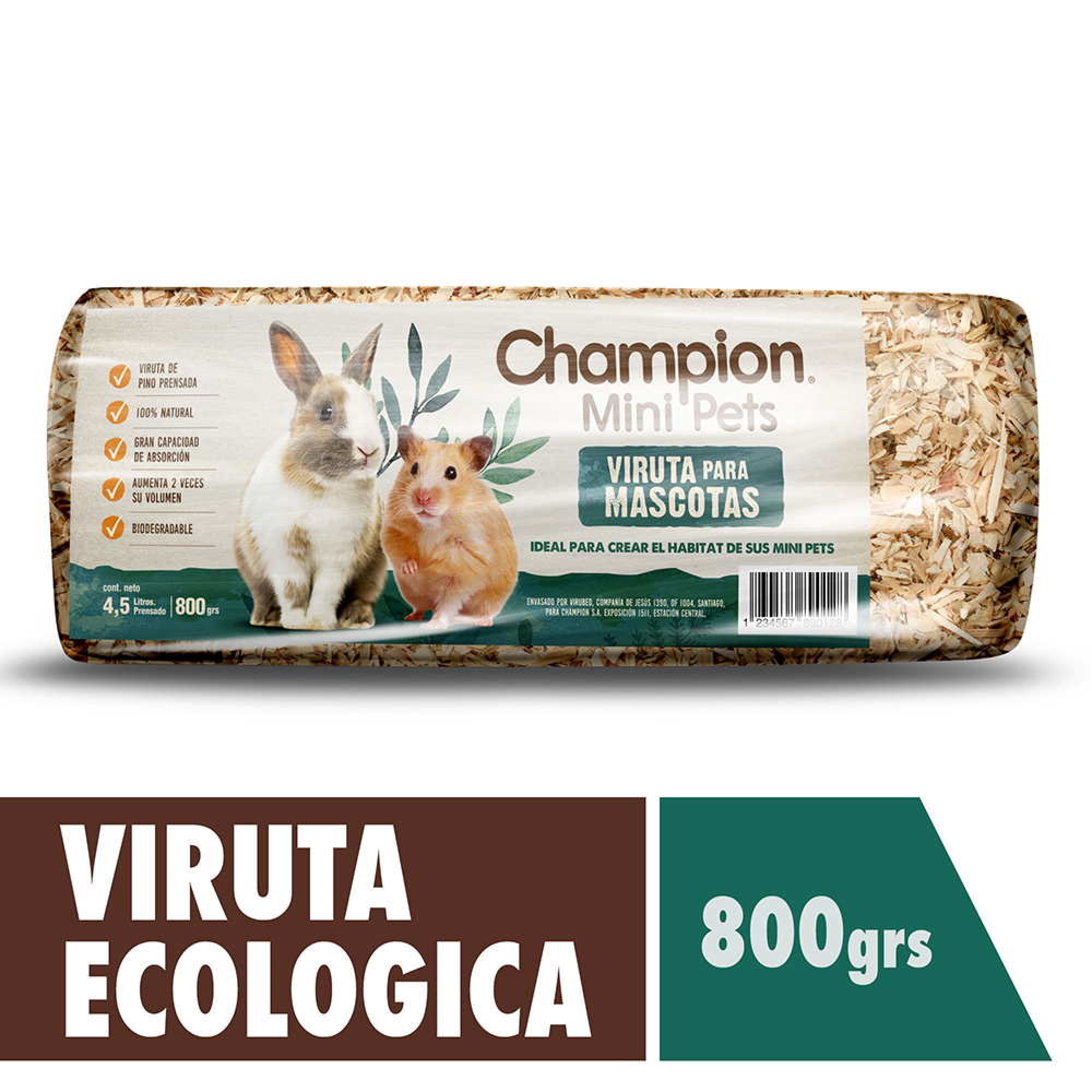 CHAMPION MINI PETS - VIRUTA 4.5LT 800 GR - Imagen 2