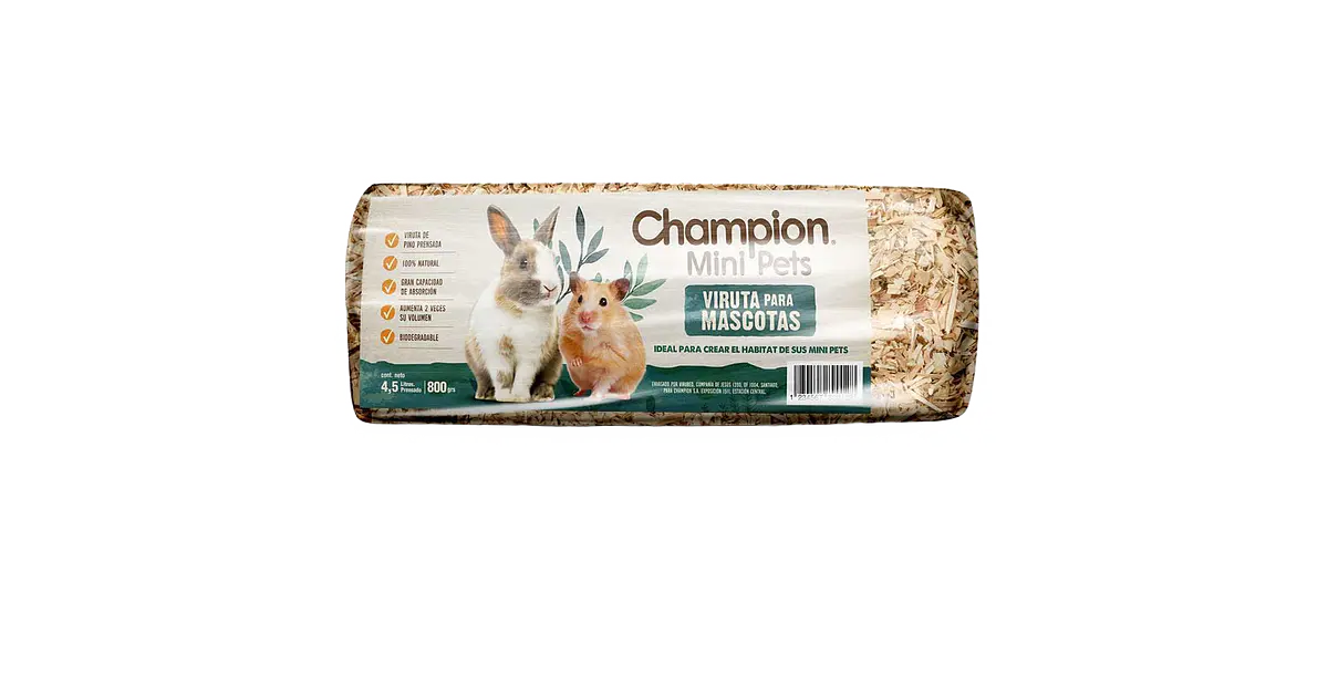 CHAMPION MINI PETS - VIRUTA 4.5LT 800 GR - Imagen 3