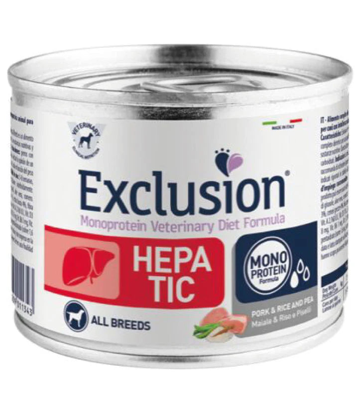 EXCLUSION - VET PERRO HEPATICO CERDO, ARROZ Y ARVEJA 400 GRS - Imagen 2