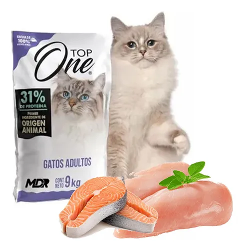 TOP ONE - GATO ADULTO CON POLLO Y SALMON 9 KG - Imagen 3