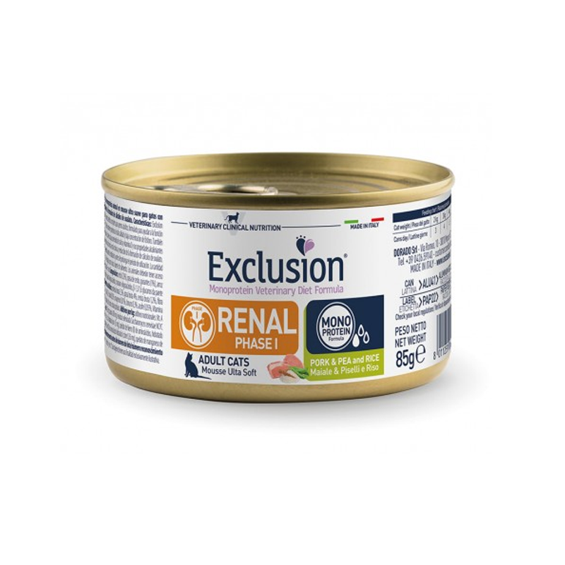 EXCLUSION - VET GATO RENAL 2 CERDO, ARVEJA Y ARROZ 85 GRS