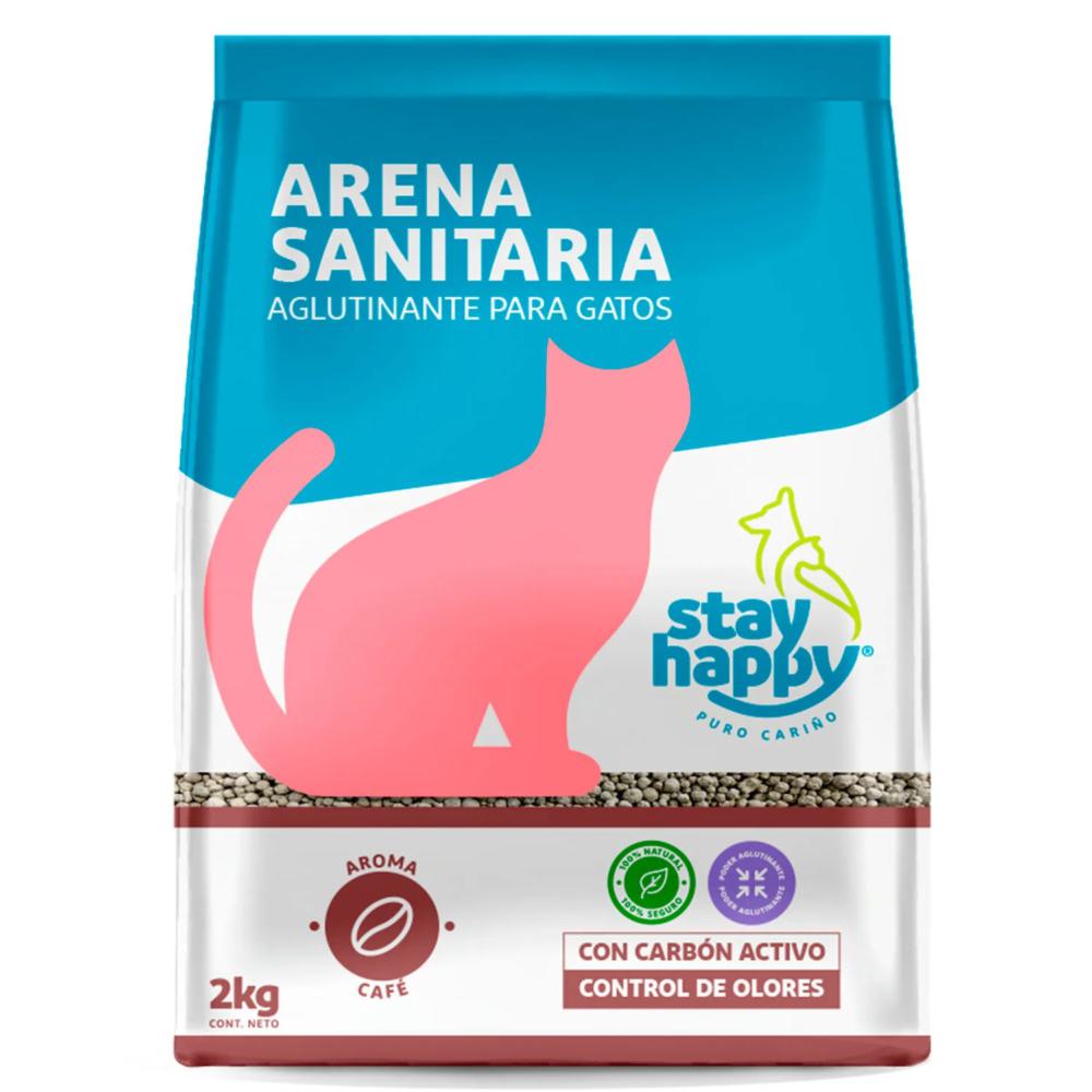 STAY HAPPY - ARENA AGLUTINANTE 2 KG CAFE