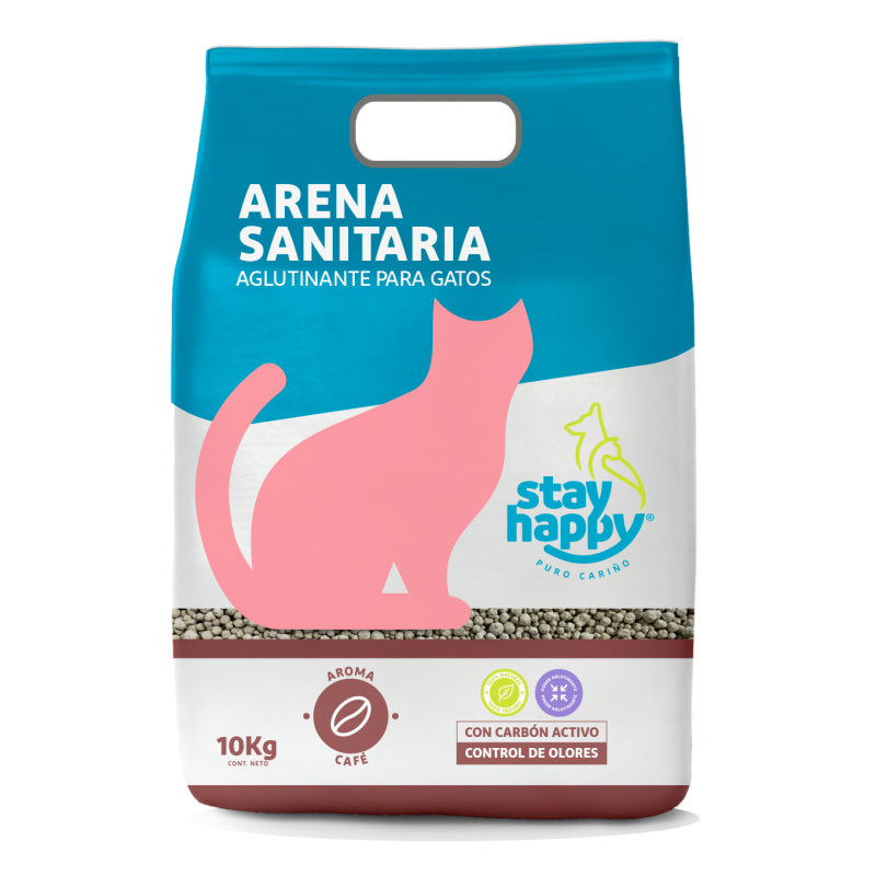 STAY HAPPY - ARENA AGLUTINANTE 10 KG CAFE - Imagen 2