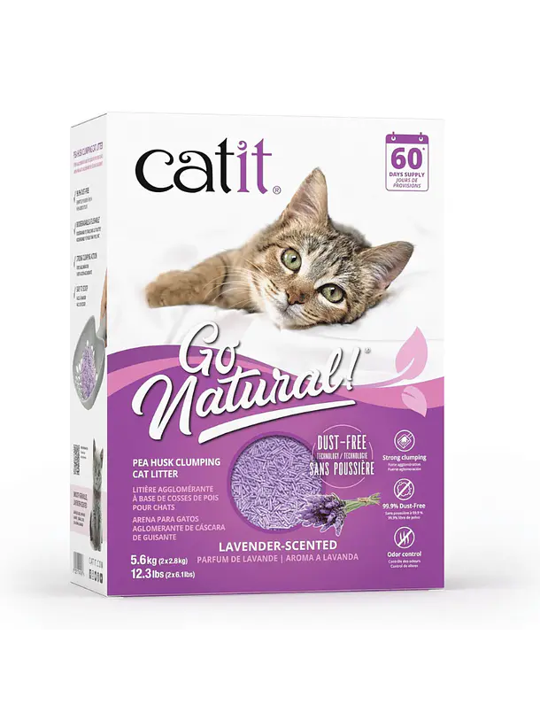 CATIT - GO NATURAL ARENA BIODEGRADABLE LAVANDA 5.6 KG - Imagen 2