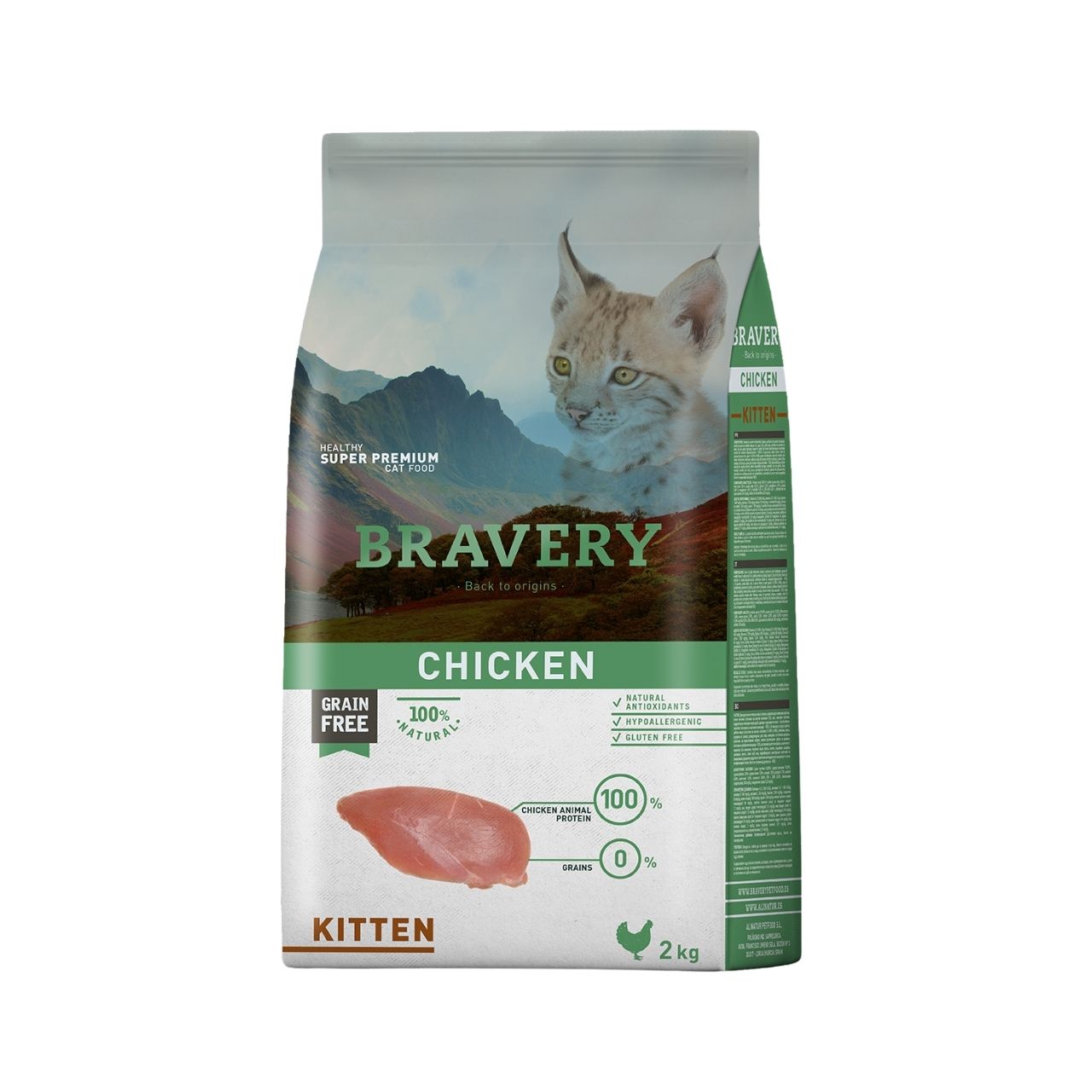 BRAVERY - CHICKEN KITTEN CAT 2 KG - Imagen 3