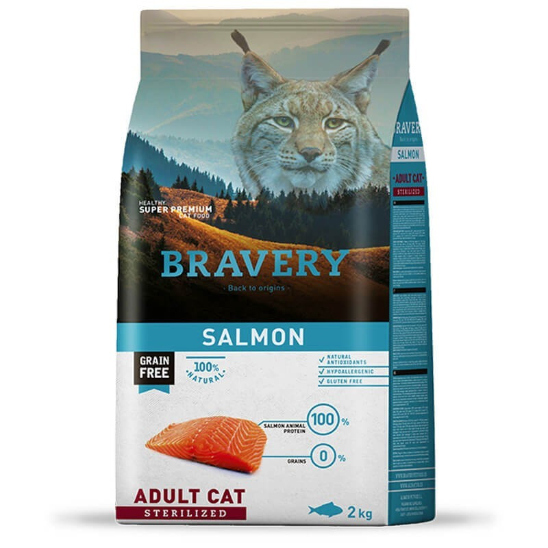 BRAVERY - SALMON ADULT CAT STERILIZED 2 KG - Imagen 2