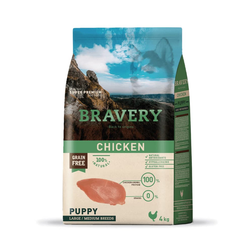 BRAVERY - CHICKEN PUPPY MEDIUM/LARGE BREED 4 KG - Imagen 2
