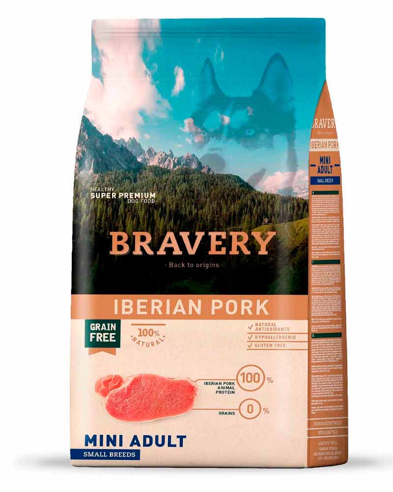 BRAVERY - IBERIAN PORK MINI ADULT SMALL BREEDS 7 KG - Imagen 3