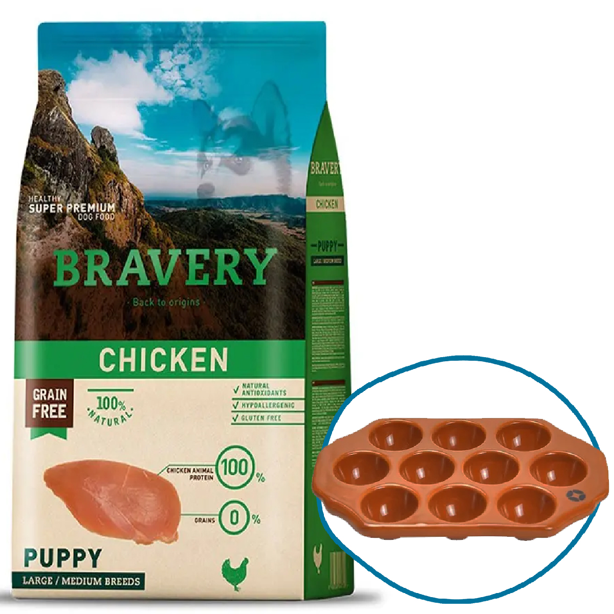 BRAVERY - CHICKEN PUPPY MEDIUM/LARGE BREEDS 12 KG - Imagen 2