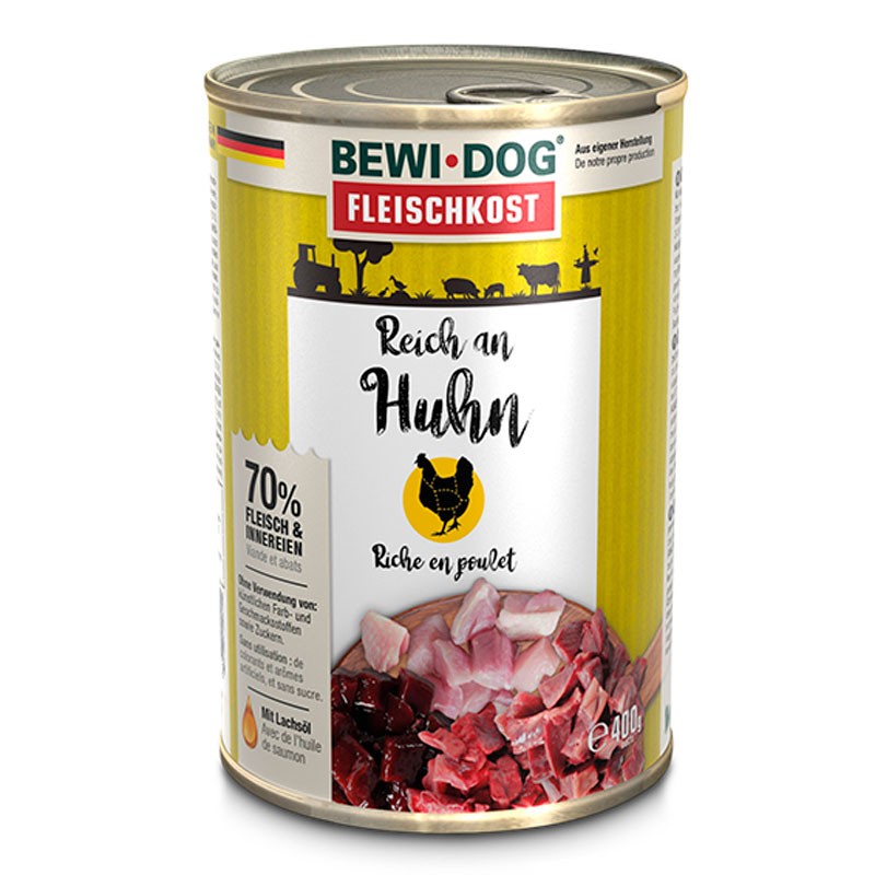 BEWIDOG - LATA RICO EN POLLO 400 GR
