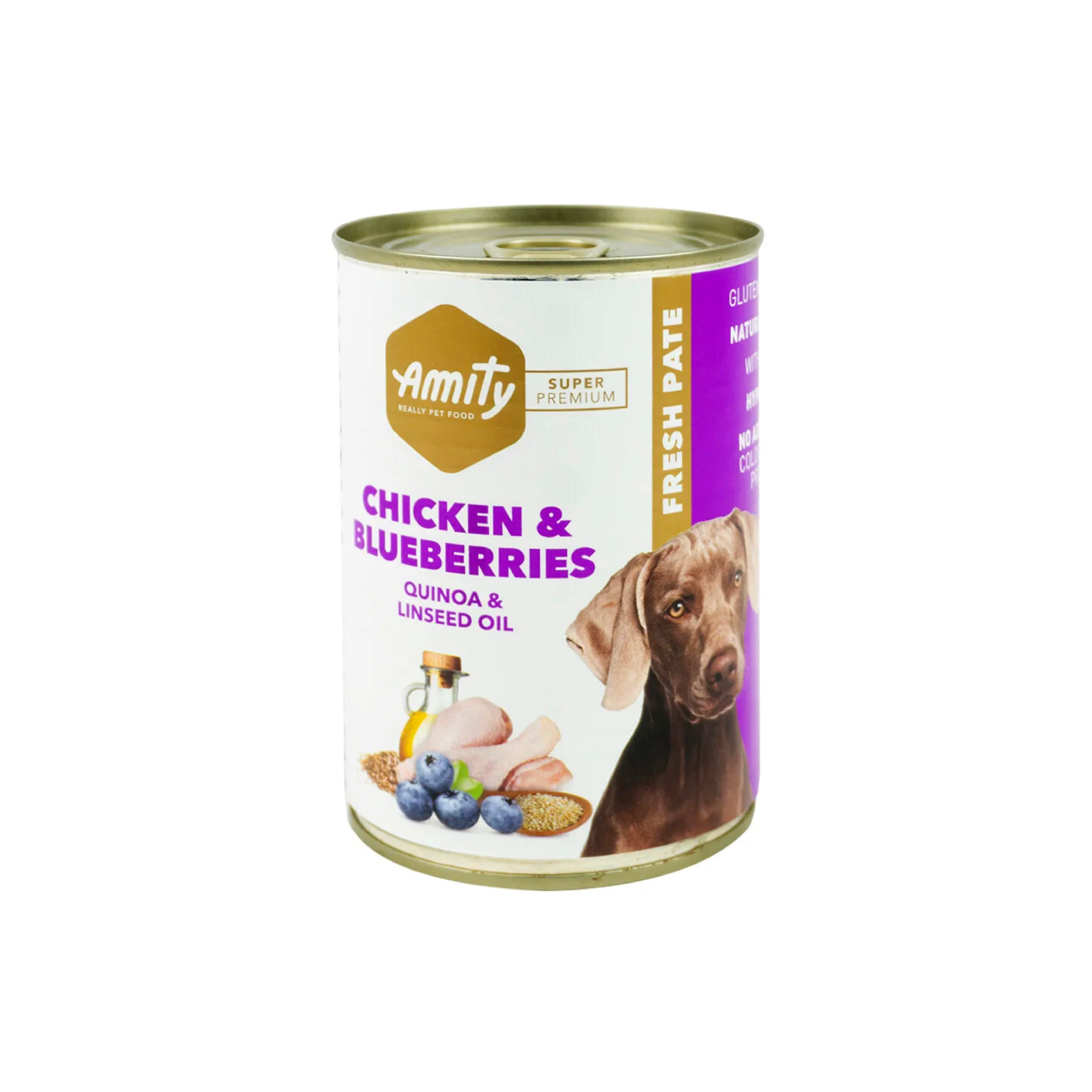 AMITY - PERRO LATA CHICKEN AND BLUEBERRY ADULT WET FOOD 400 GR