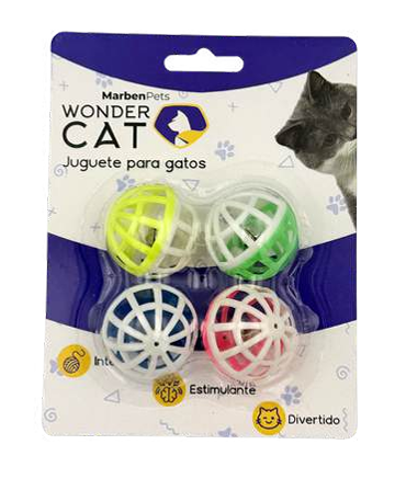 WONDER CAT - SET 4 PELOTAS DE LANA PARA GATOS (62626-125)