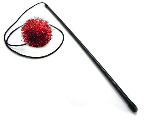 WONDER CAT - VARILLA PEZ PLUMAS Y POMPONES ROJO (62626-18) - Imagen 3