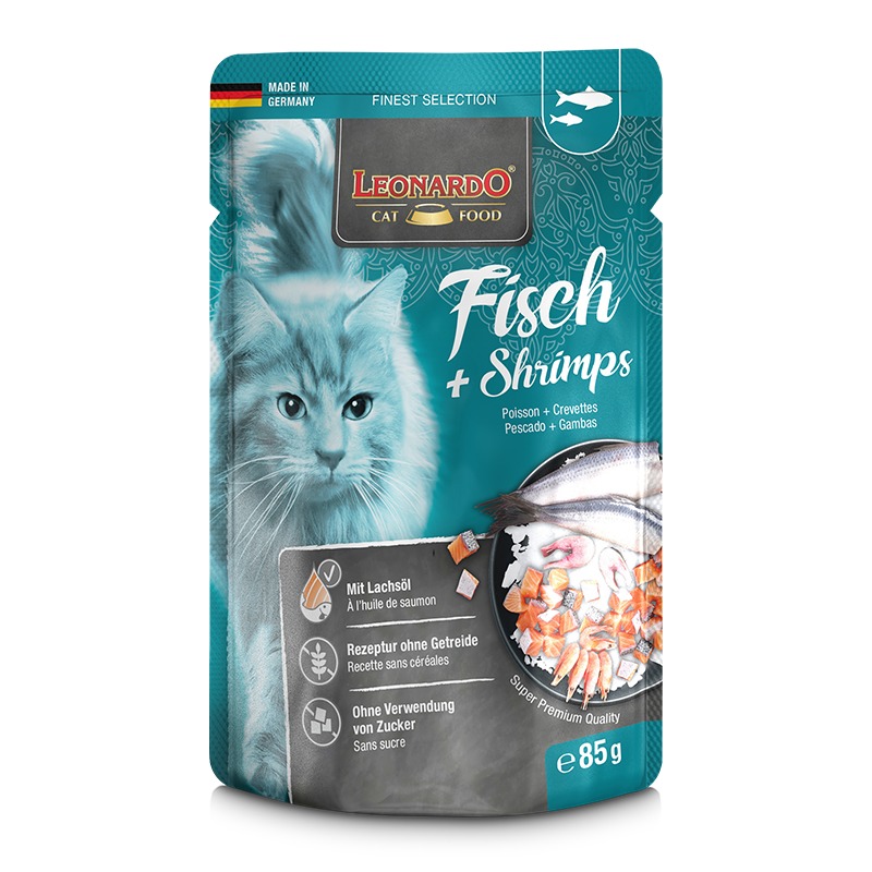 LEONARDO - PESCADO Y CAMARONES 85 GRS
