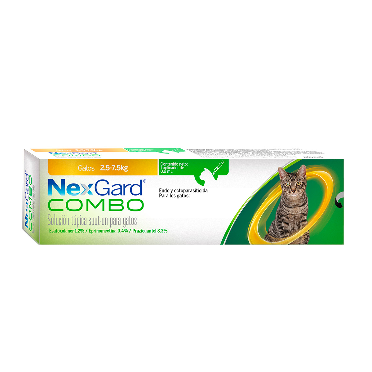 NEX GARD - COMBO PIPETA GATO 2.5-7.5 KG 0.9 ML X 3 UNID