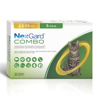 NEX GARD - COMBO PIPETA GATO 2.5-7.5 KG 0.9 ML X 3 UNID - Imagen 2