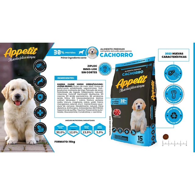 APPETIT - PERRO CACHORRO 15 KG - Imagen 3