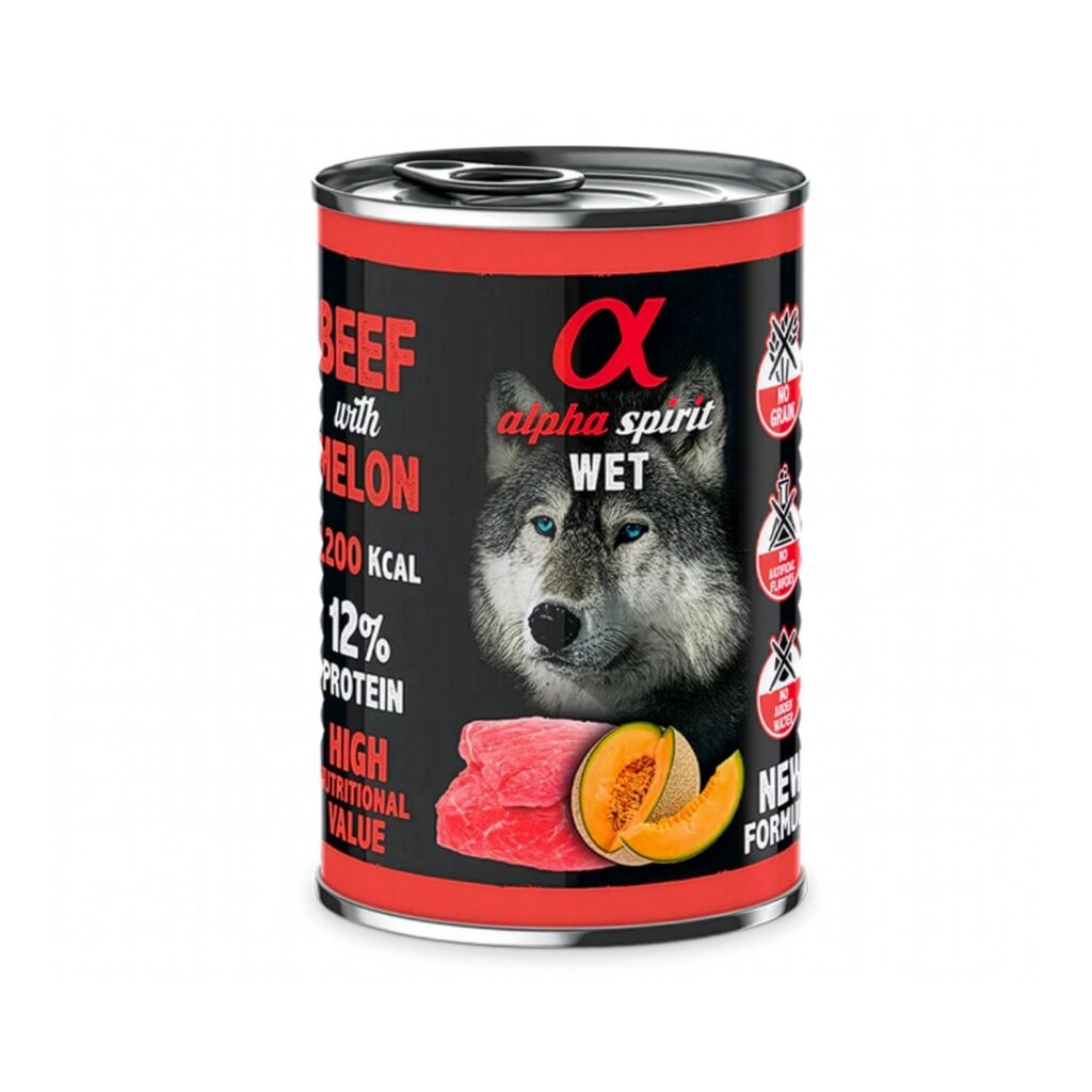 ALPHA SPIRIT - ALIMENTO HÚMEDO DE TERNERA CON MELÓN 400 GR