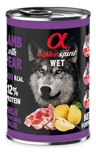 ALPHA SPIRIT - ALIMENTO HÚMEDO DE CORDERO CON PERA 400 GR