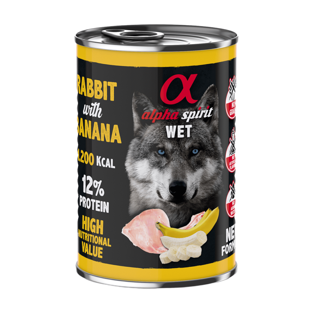 ALPHA SPIRIT - ALIMENTO HÚMEDO DE CONEJO CON PLÁTANO 400 GR