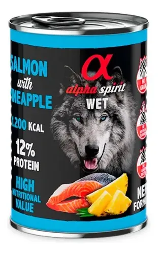 ALPHA SPIRIT - ALIMENTO HÚMEDO DE SALMÓN CON PIÑA 400 GR