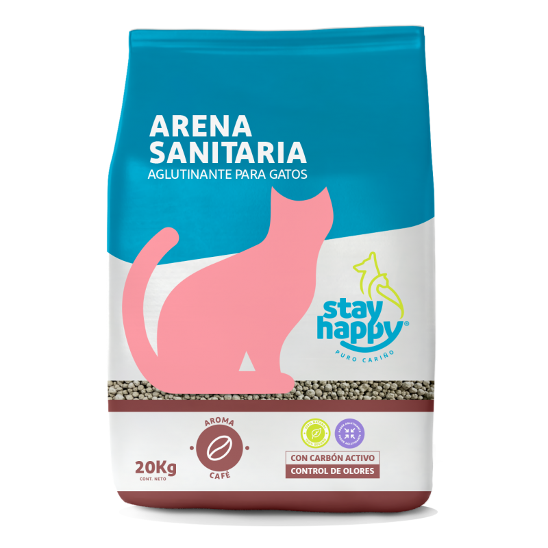 STAY HAPPY - ARENA AGLUTINANTE 20 KG CAFE