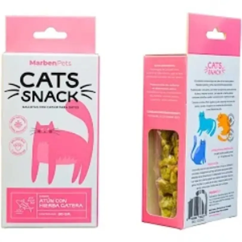 MARBEN PETS - CATS SNACK GALLETAS RELLENAS ATÚN CON HIERBA GATERA 80 GR (CK1007) - Imagen 3