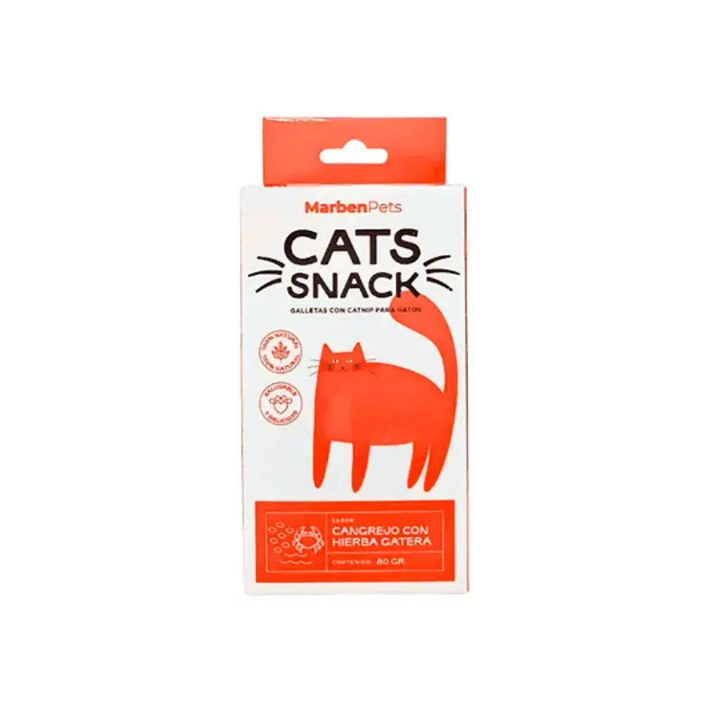 MARBEN PETS - CATS SNACK GALLETAS CANGREJO CON HIERBA GATERA 80 GR (CK1026) - Imagen 3