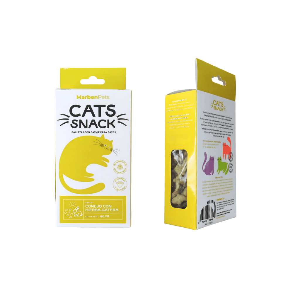 MARBEN PETS - CATS SNACK GALLETAS CONEJO CON HIERBA GATERA 80 GR (CK1028)
