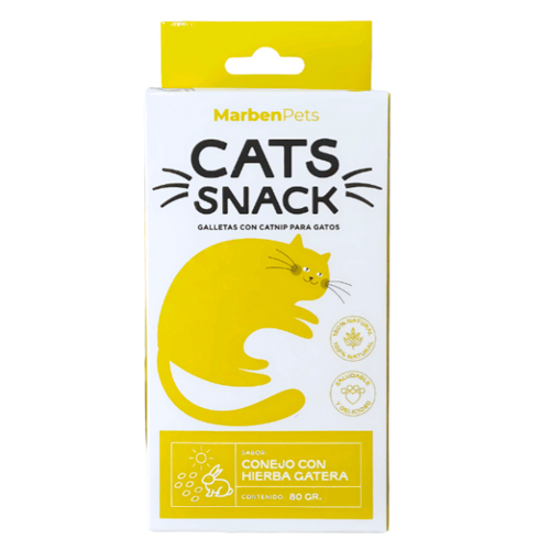 MARBEN PETS - CATS SNACK GALLETAS CONEJO CON HIERBA GATERA 80 GR (CK1028) - Imagen 2
