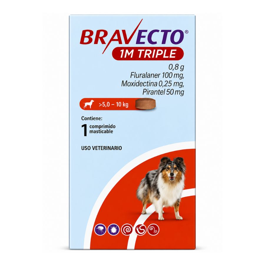 BRAVECTO - 1M TRIPLE 5-10 KG - Imagen 2