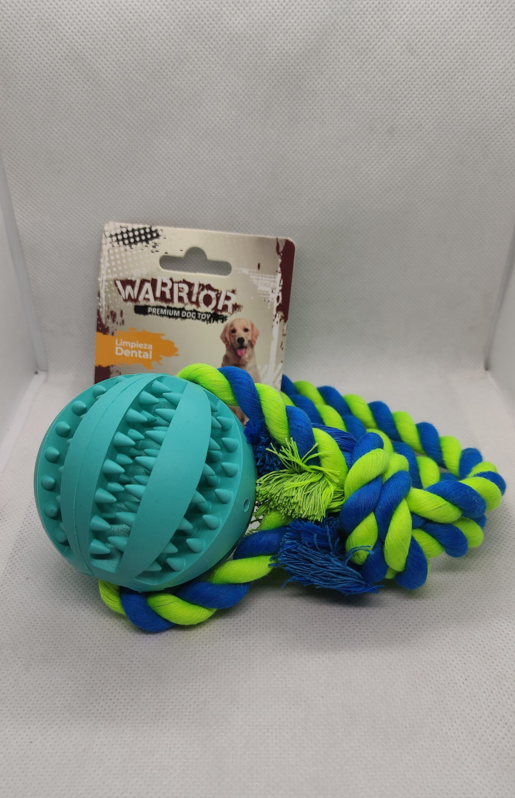 WARRIOR TOYS - CUERDA TRENZADA CON PELOTA DE TENIS 32 CM (KH2519) - Imagen 2